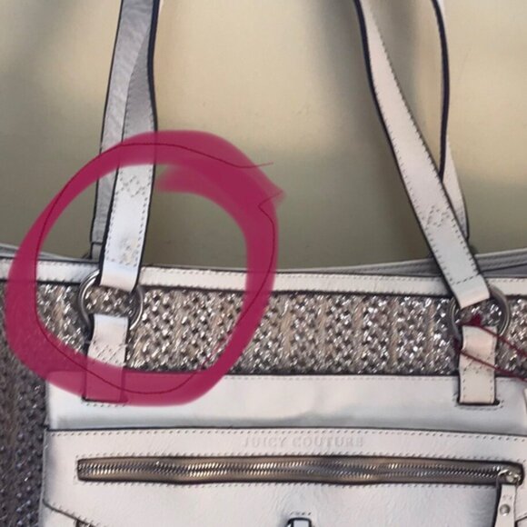 Juicy Couture NEW Y2K Leather Raffia Tote Satchel Shoulder Bag Clutch Wristlet - Picture 16 of 16